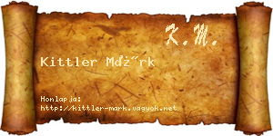 Kittler Márk névjegykártya